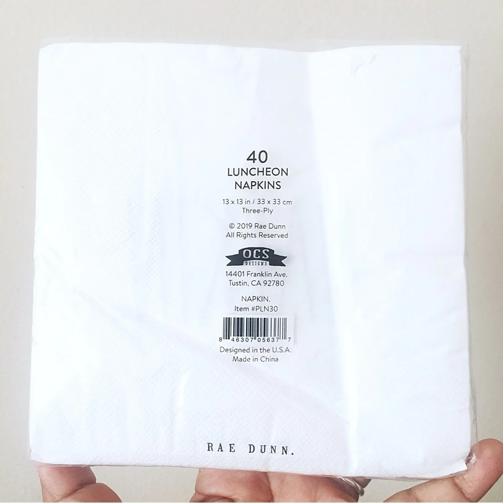 Rae Dunn NAPKIN Party Luncheon Napkins